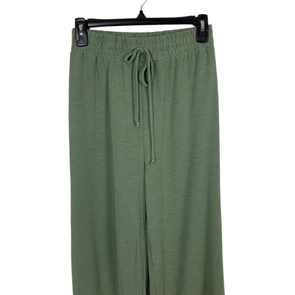 Dee Elly Green Wide Leg Drawstring Waist Lounge Pants Small - Picture 2 of 7